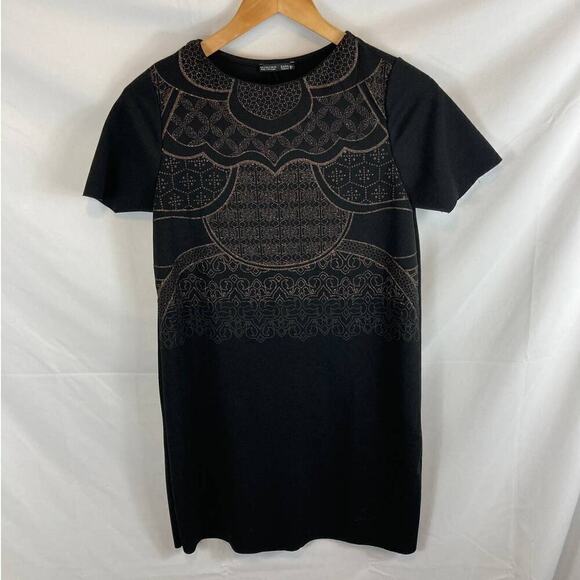 Zara Metallic Embellished Short Sleeve Sheath Dress size small - Picture 1 of 3